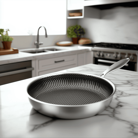 HexClad Stekpanna i Rostfritt Stål – Non-Stick Honeycomb Stekpanna för Induktion & Ugn Hemnix