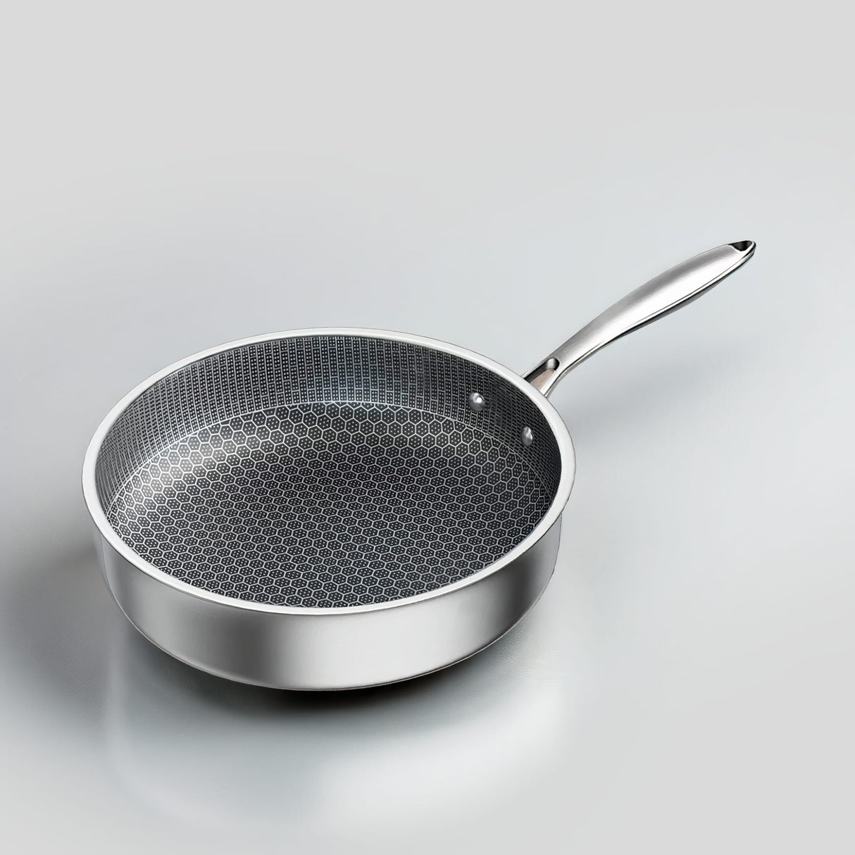 Honeycomb Non Stick Stekpanna i Rostfritt Stål – 3-Lagers Stekpanna för Induktion & Alla Spisar Hemnix