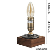 RetroWood - Träbordslampa i Vintage Industriell Stil Carvallo