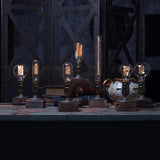 RetroWood - Träbordslampa i Vintage Industriell Stil Carvallo