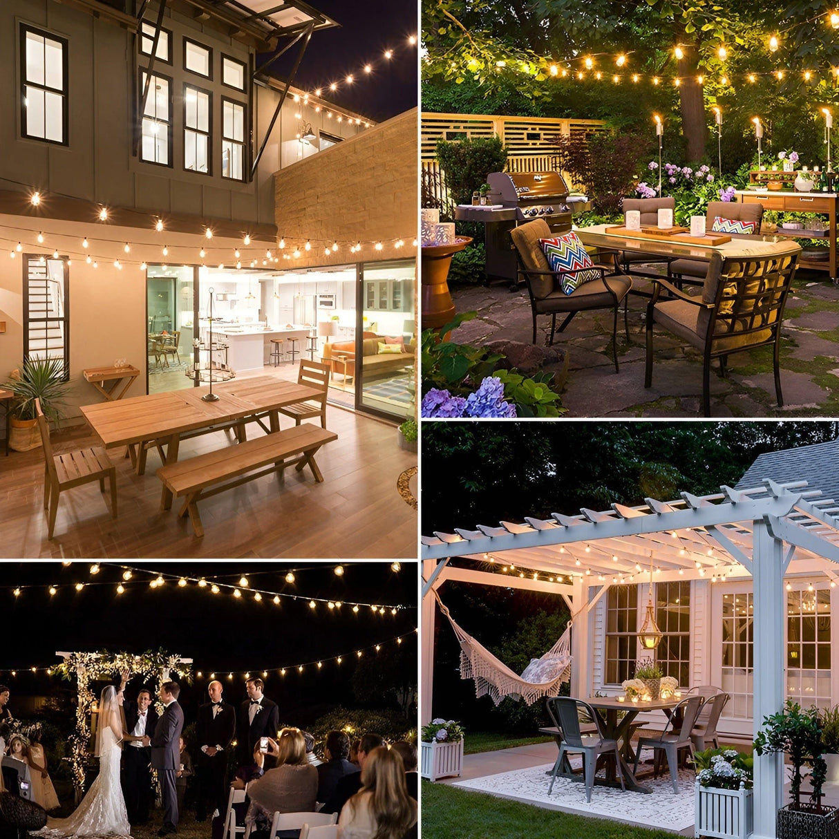 GlowFest String Lights - Varm och Mysig Vattentät Trädgårbelysning Carvallo