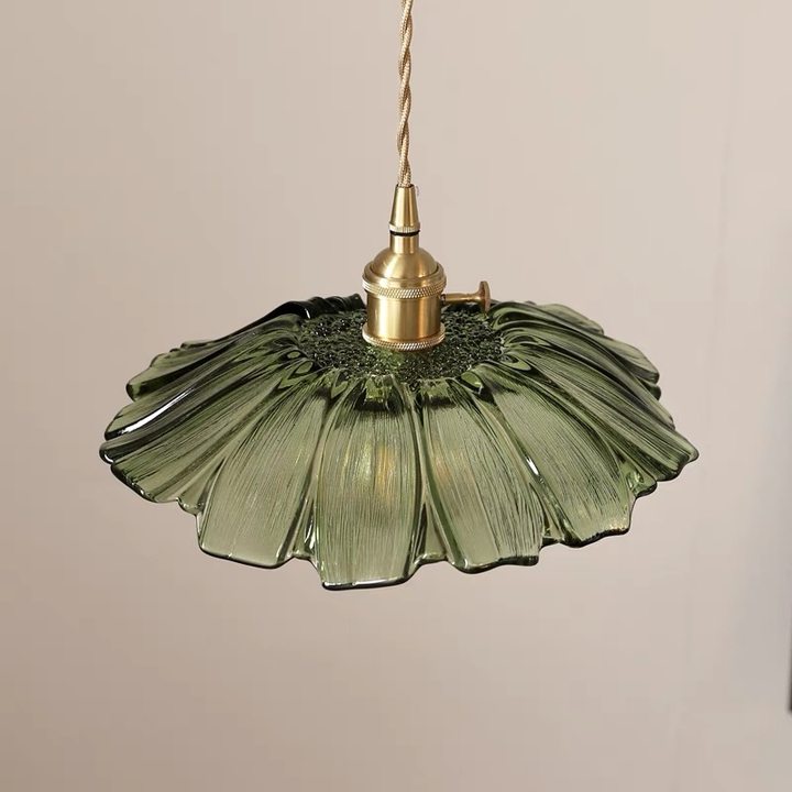 Vintage Floral Glass Pendant Light | Retro Elegance | Warm Glow | Justerbar Hängande | Brick by Brick Carvallo