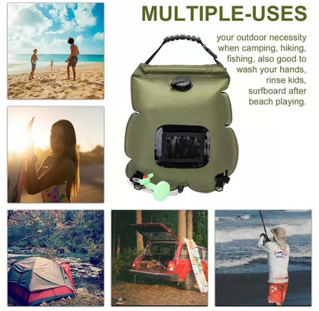 Solarlångduschpåse med avtagbar slang och av/på-brytare Carvallo