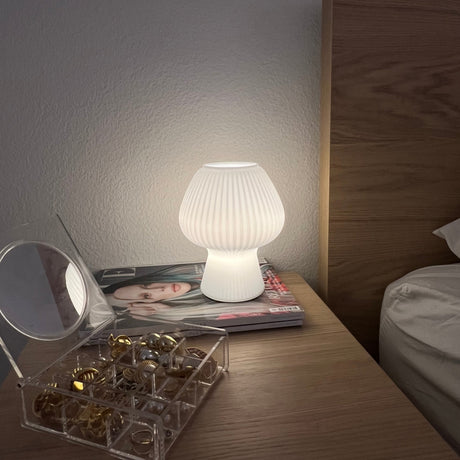 Retro Svamp Bordslampa | Glassten | Touch-kontroll med 3 Ljuslägen Carvallo