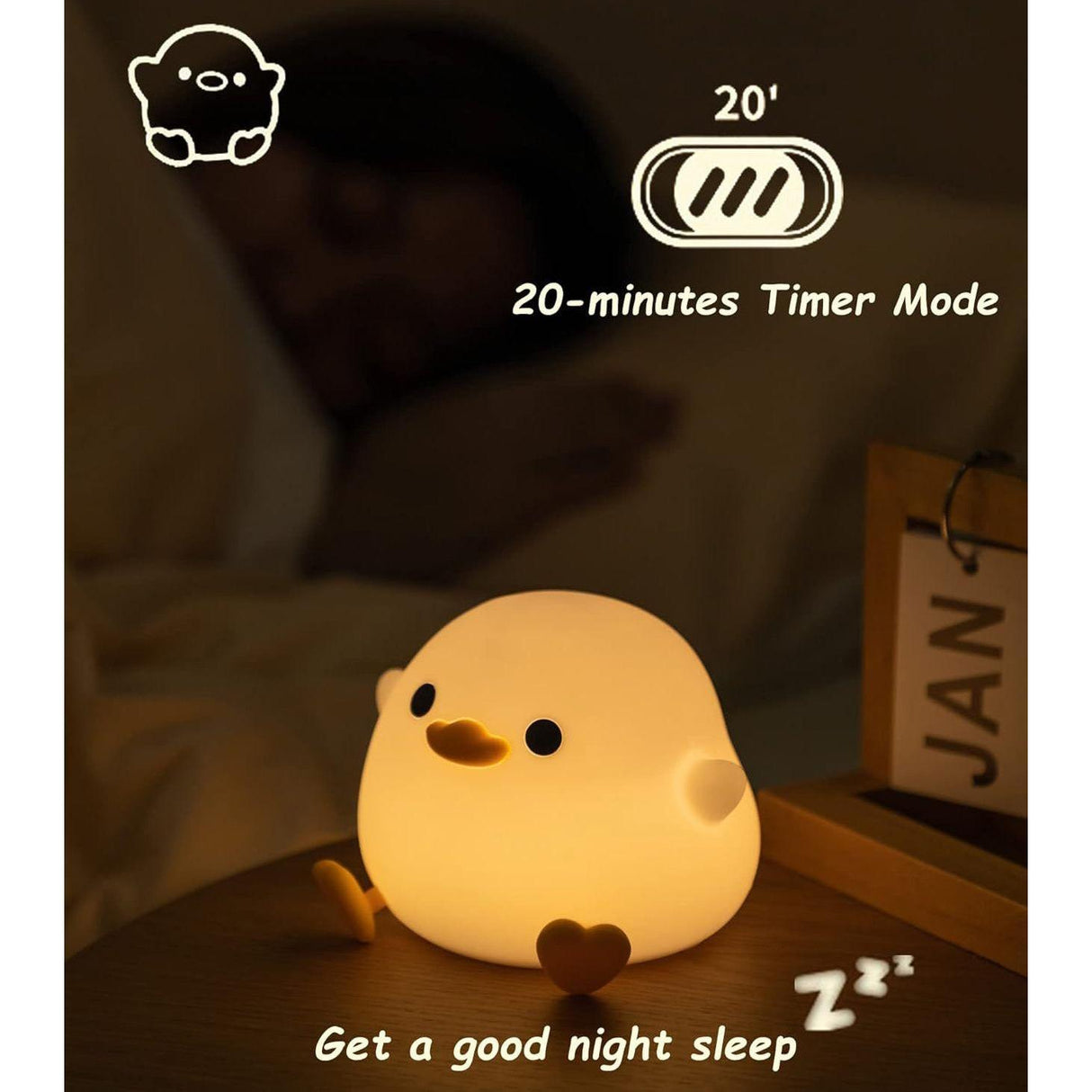 DuckieDream Light - Automatiskt anka-silikon-nattljus Carvallo