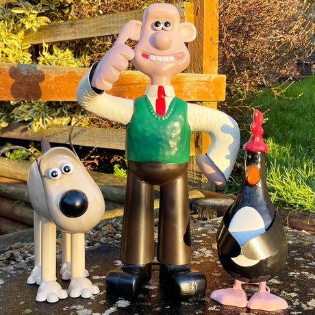 Wallace & Gromit Metal Garden Trio – Nyckfulla utomhusstatyer MILA Sverige
