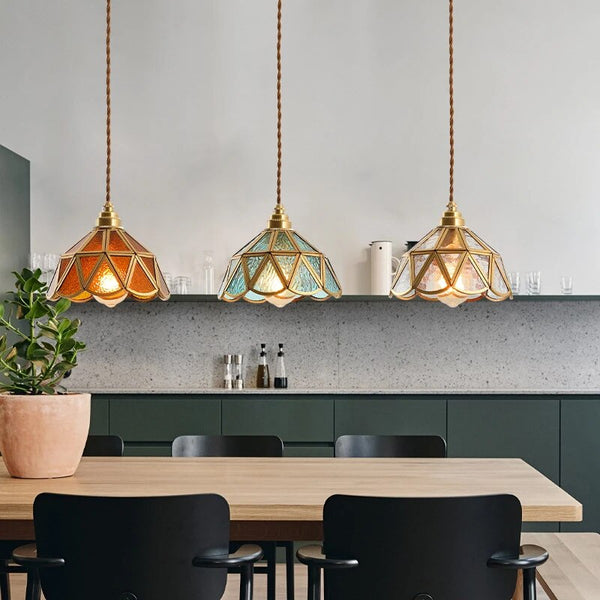 Klassisk Glasmålning Taklampa Carvallo