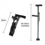 Ihopfällbar Käpp med dubbla handtag, alarm & lampa-Hemnix-Hemnix