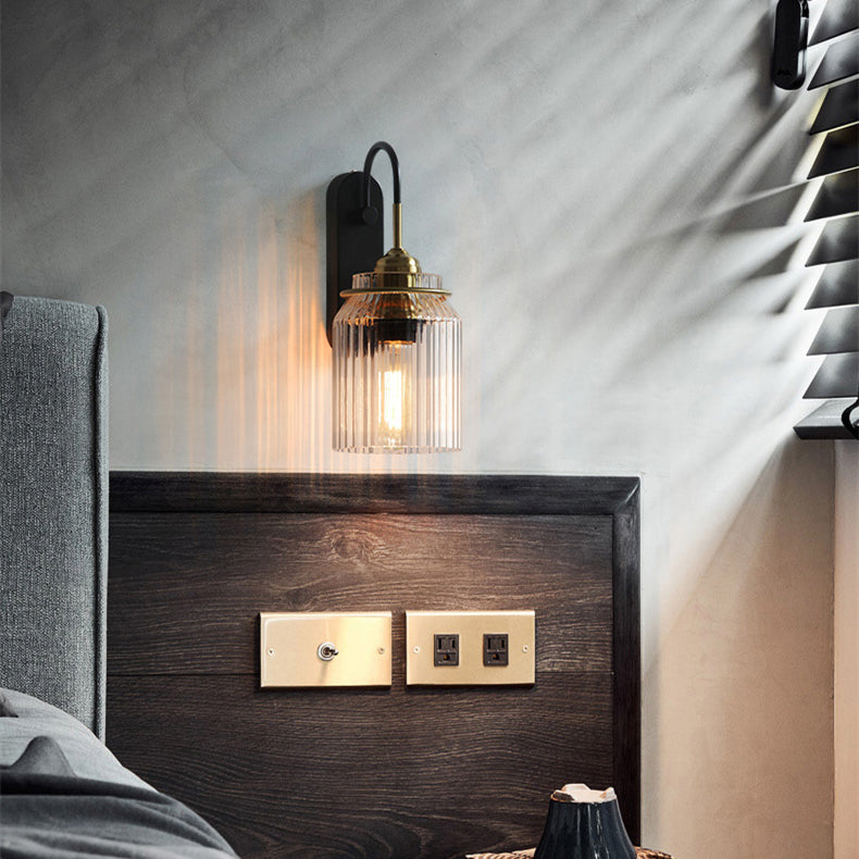 Industriell Glas Tratt Vägglampa Carvallo