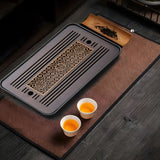 Enkel Kungfu Bambuste Tray med Vattenavledningsdesign Carvallo