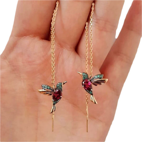 Kolibri dropp örhängen-Jewelry for women-Hemnix-Röd-Hemnix