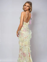 Dam Långklänning Romantisk Mesh för Fest Hemnix