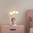 BlossomGlow – Söt Barnrum Bordslampa med LED och Blommönster Carvallo