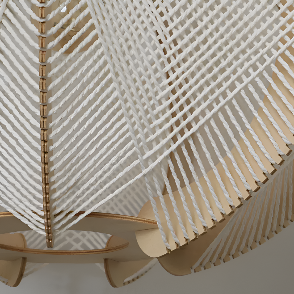 Hikari Pendellampa – Handknuten Hampa & Trälampa i Wabi Sabi Design Hemnix