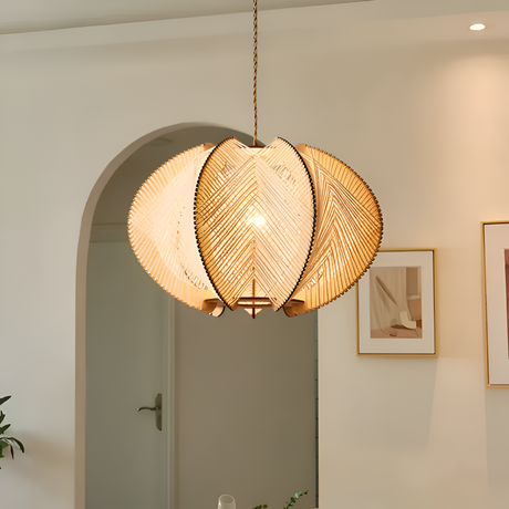 Hikari Pendellampa – Handknuten Hampa & Trälampa i Wabi Sabi Design Hemnix