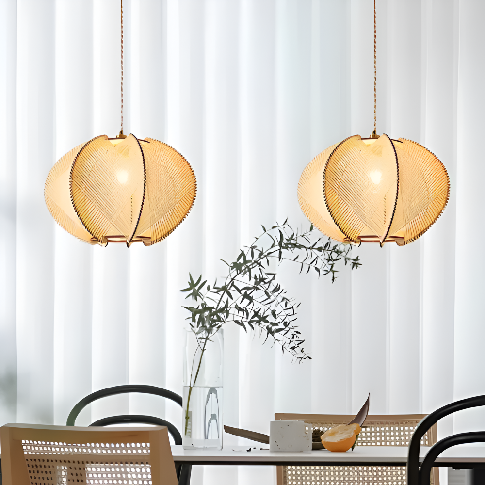 Hikari Pendellampa – Handknuten Hampa & Trälampa i Wabi Sabi Design Hemnix