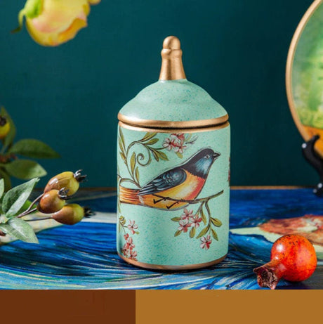 Carvallo – Förvaringskruka med vintagetryck med dekorativ charm och funktionell appel Carvallo