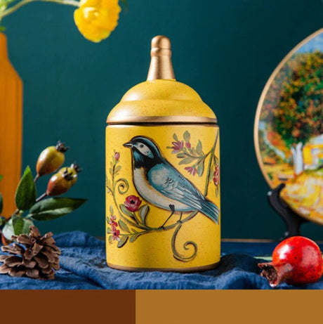 Carvallo – Förvaringskruka med vintagetryck med dekorativ charm och funktionell appel Carvallo