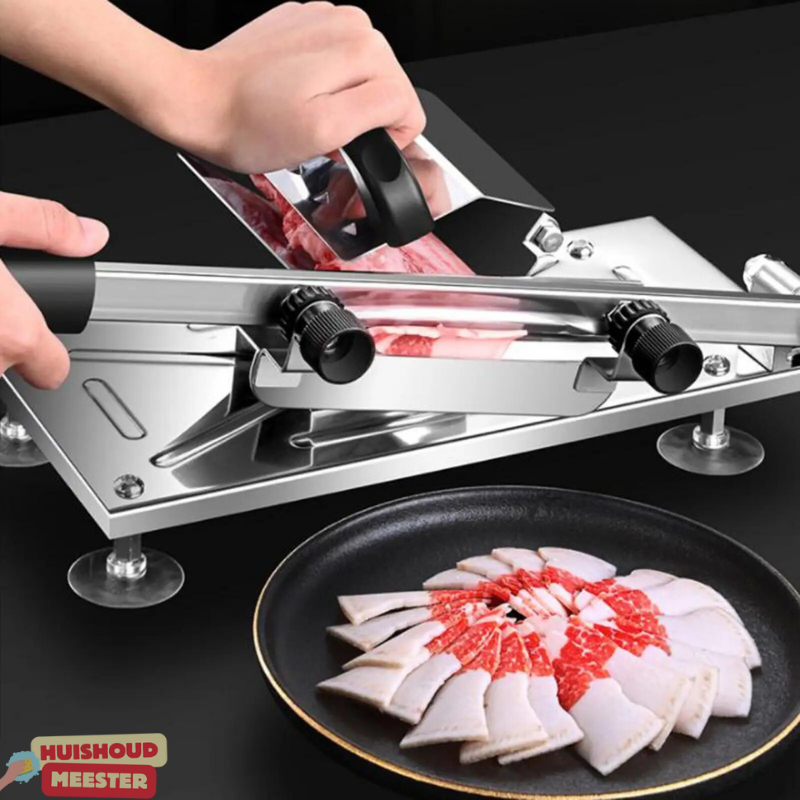 KitchenSlicer – Professionell skärmaskin för hemmet | Justerbart blad, hållbart rostfritt stål Carvallo
