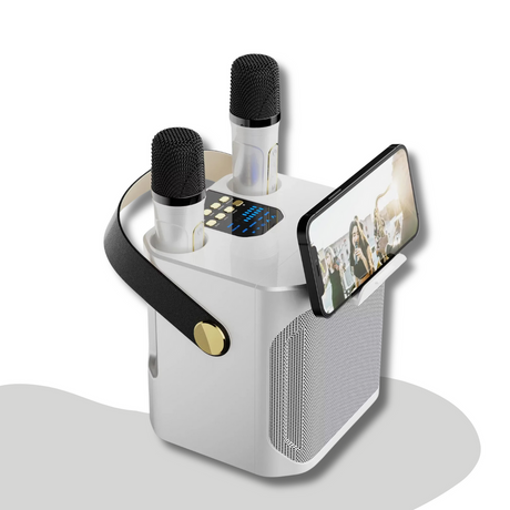 Carvallo – Bärbar karaokehögtalare med omslutande ljud och trådlösa mikrofoner Carvallo