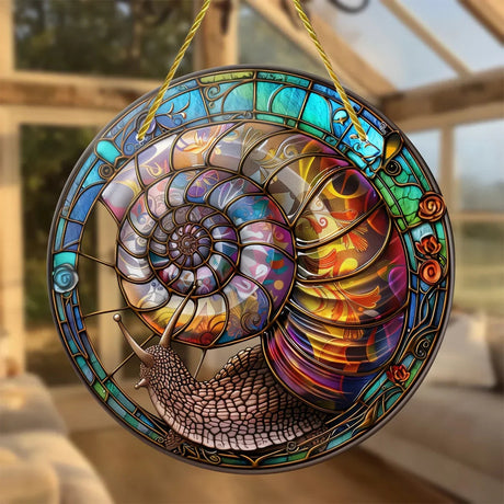 Livfull snigelsolfångare – Färgglad utomhusfönsterdekoration MILA Sverige