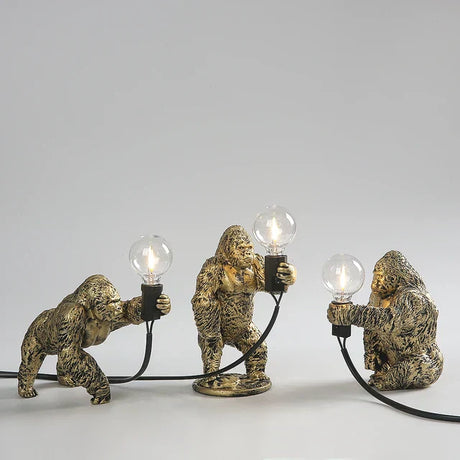 GorillaLux - Unik Gorilla Bordslampa | Modern Djurarmatur med Varm LED Belysning Carvallo