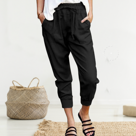 Snygga Byxor Dam Långt Löst Linnedräkt Hemnix