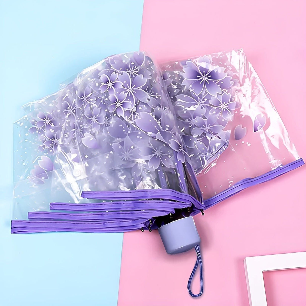 CherryBreeze Paraply - Transparent körsbärsblommor trefaldigt paraply Carvallo