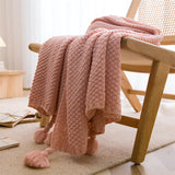 Nordisk Vaffelmönstrad Kraftig Stickad Filt För Mysiga Utrymmen Carvallo