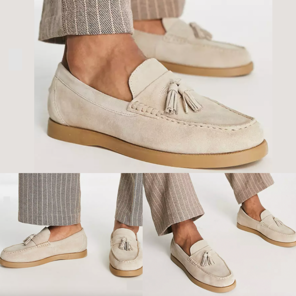 Herr Läderloafers Elegant Stil Högkvalitativt Läder Hemnix