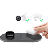 PowerEase - Dubbelt trådlöst laddningsstation med snabbladdningsfunktion för telefoner och hörlurar Carvallo