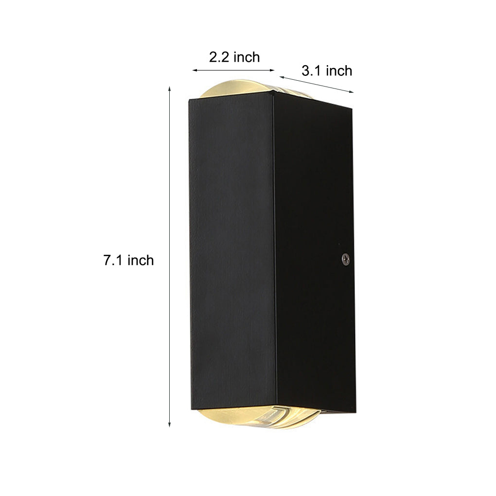 Utomhus Svart Aluminium Vägglampa LED Upp Ner Carvallo