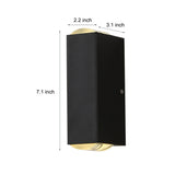 Utomhus Svart Aluminium Vägglampa LED Upp Ner Carvallo