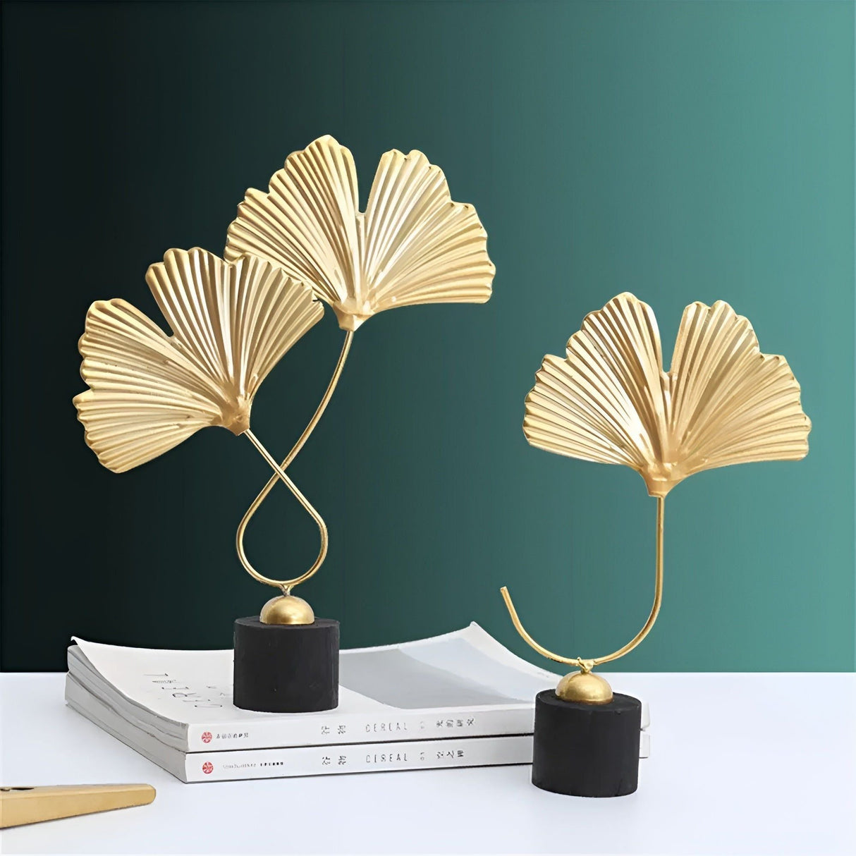 Ginkgo Delight - Minimalistisk Ginkgobladskulptur Dekoration Carvallo