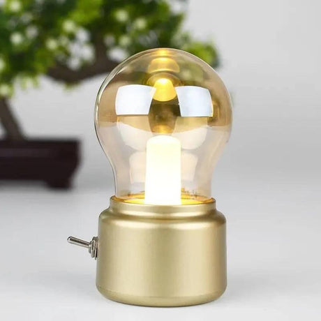 RustGlow – Trådlös Vintage LED-sänglampa med industriell design och USB-uppladdningsfunktion Carvallo