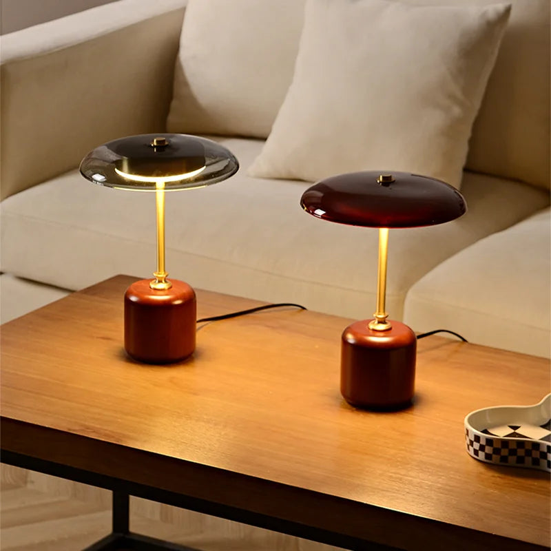 MushroomLuxe - Modern LED Bordslampa i Glas | Dimbar & Stilren Design Carvallo