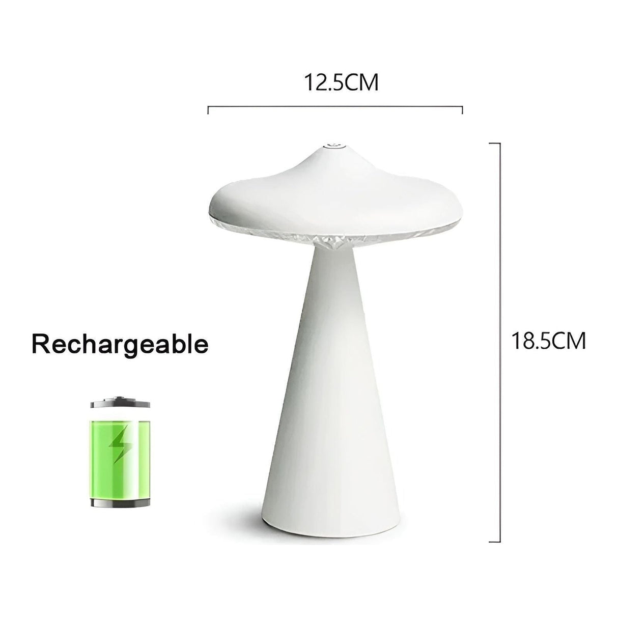 Carvallo Pilz LED Bordslampa | Bärbar & Uppladdningsbar | Varmt Ljus & Touch-Knapp | Modernt Design Carvallo