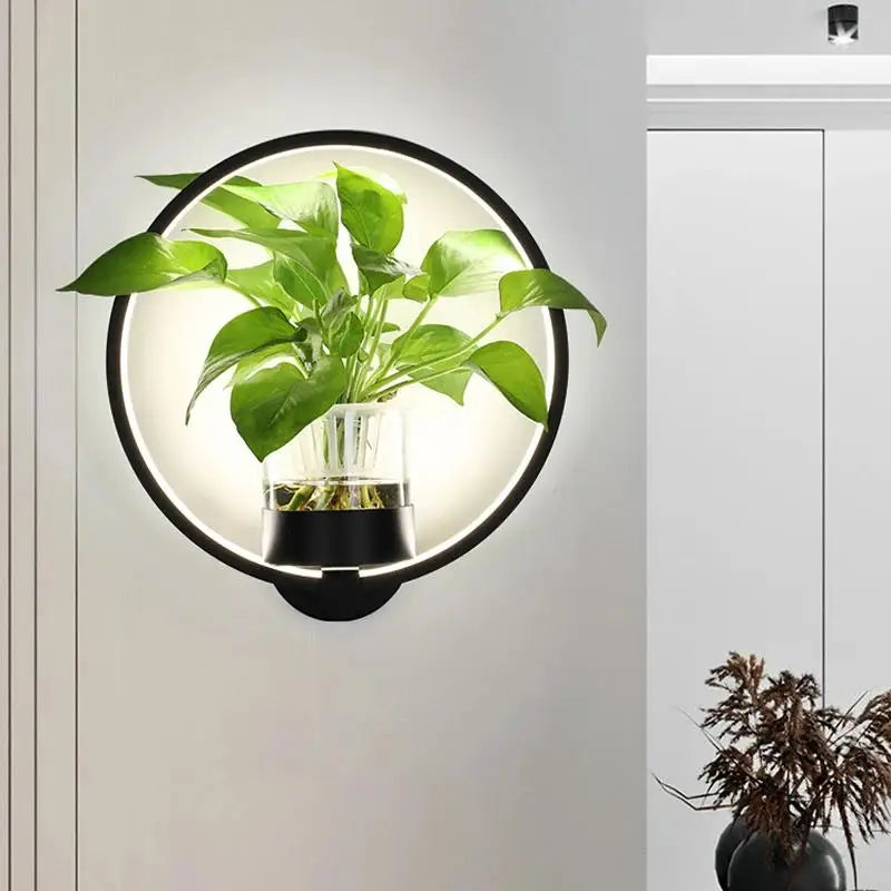 Vägglampa med glasväxtbehållare Carvallo