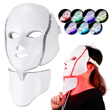 7 Färger Röd Ljus Terapi Mask - Ansikte & Nackbehandling Carvallo