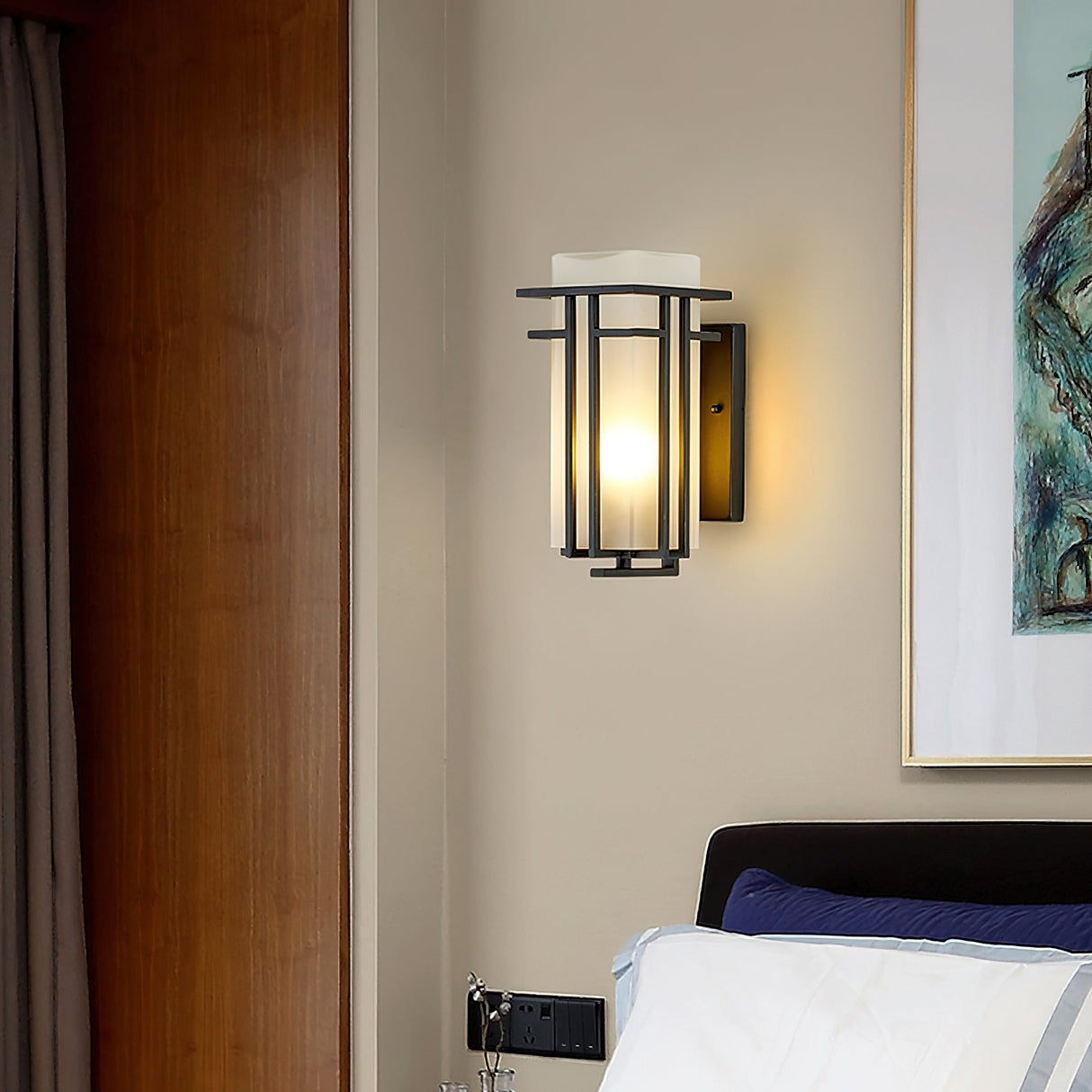 Samtida Linden-stil Utomhus Vägglampa Carvallo