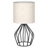 LinenGlow Lampa - Bordsampa med Urholkad Fot och Linne Skärm Carvallo