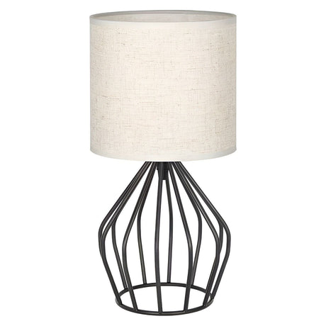 LinenGlow Lampa - Bordsampa med Urholkad Fot och Linne Skärm Carvallo