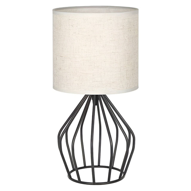 LinenGlow Lampa - Bordsampa med Urholkad Fot och Linne Skärm Carvallo