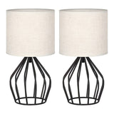 LinenGlow Lampa - Bordsampa med Urholkad Fot och Linne Skärm Carvallo