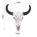 Longhorn ko skull väggdekor – Elegant harts skulptur med realistiska horn Carvallo