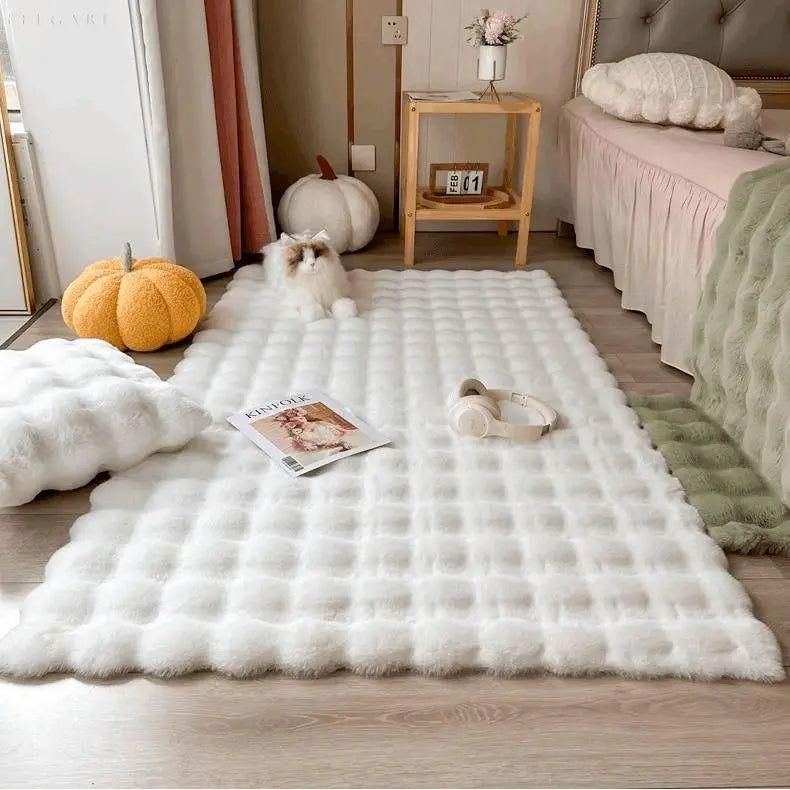 Lorvi - Plush Fashion Bubble Flower Mattor Carvallo