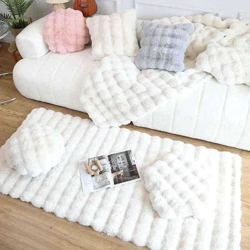 Lorvi - Plush Fashion Bubble Flower Mattor Carvallo