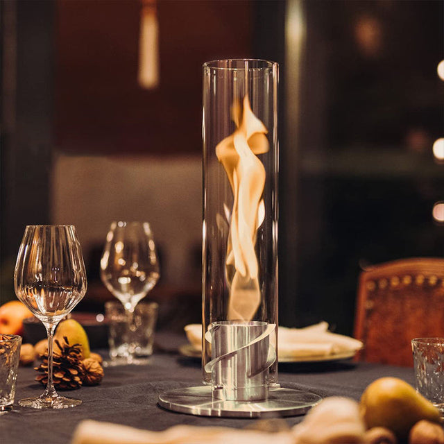 Lotte Bordskamin – Elegant etanolspis i glas för en mysig atmosfär, lättskött Carvallo