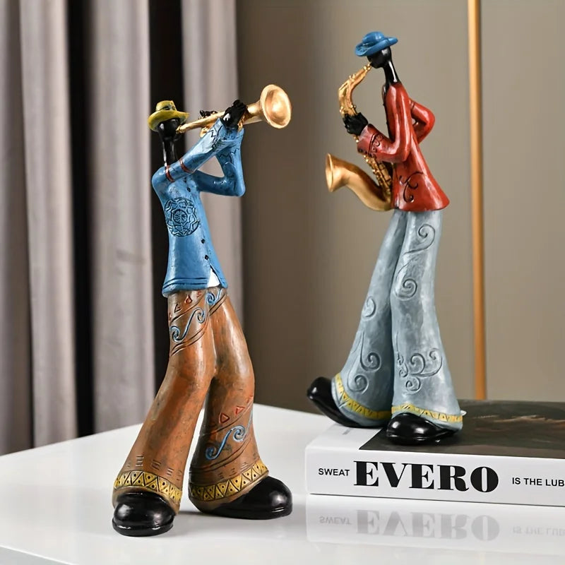 Väggkonst Resin Jazzmusiker Skulptur Carvallo