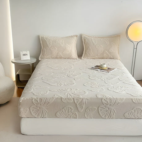 LuxQuilt Madrasskydd - Lyxigt Vadderat Mjölksammet Dammtålig Madrassöverdrag Carvallo